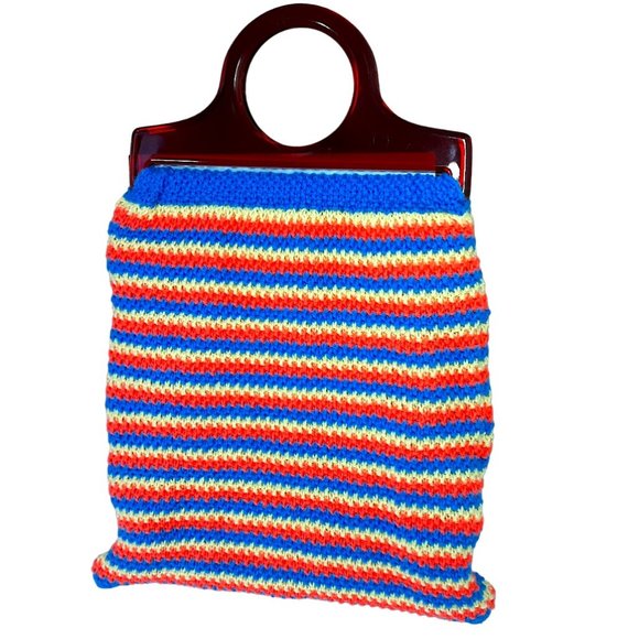 Handbags - Handmade 1960s Swedish-style Knitted Laptop Purse Bag With Oversize Vintage